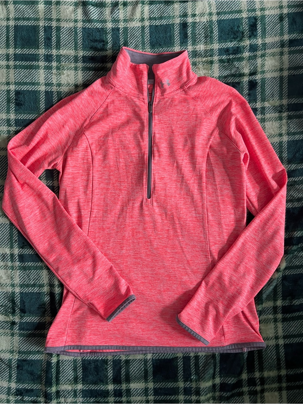 Under Armour Pink Heather Quarter-Zip Performance Pullover